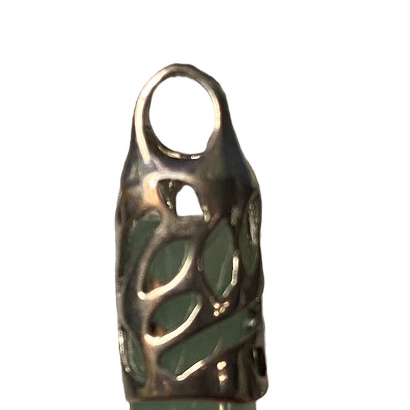 Silver Tone Green Aventurine Pendant - Picture 2 of 4